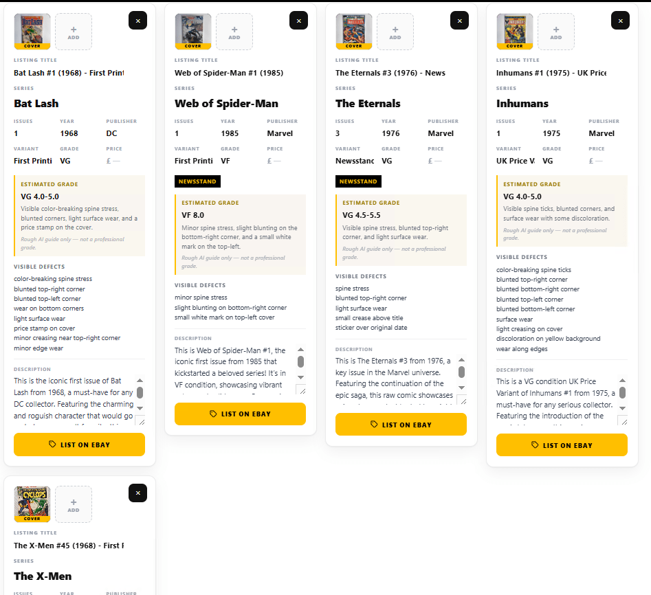 Comicz by Fantasy Road - The easiest and fastest way to bulk list comic books in 2026