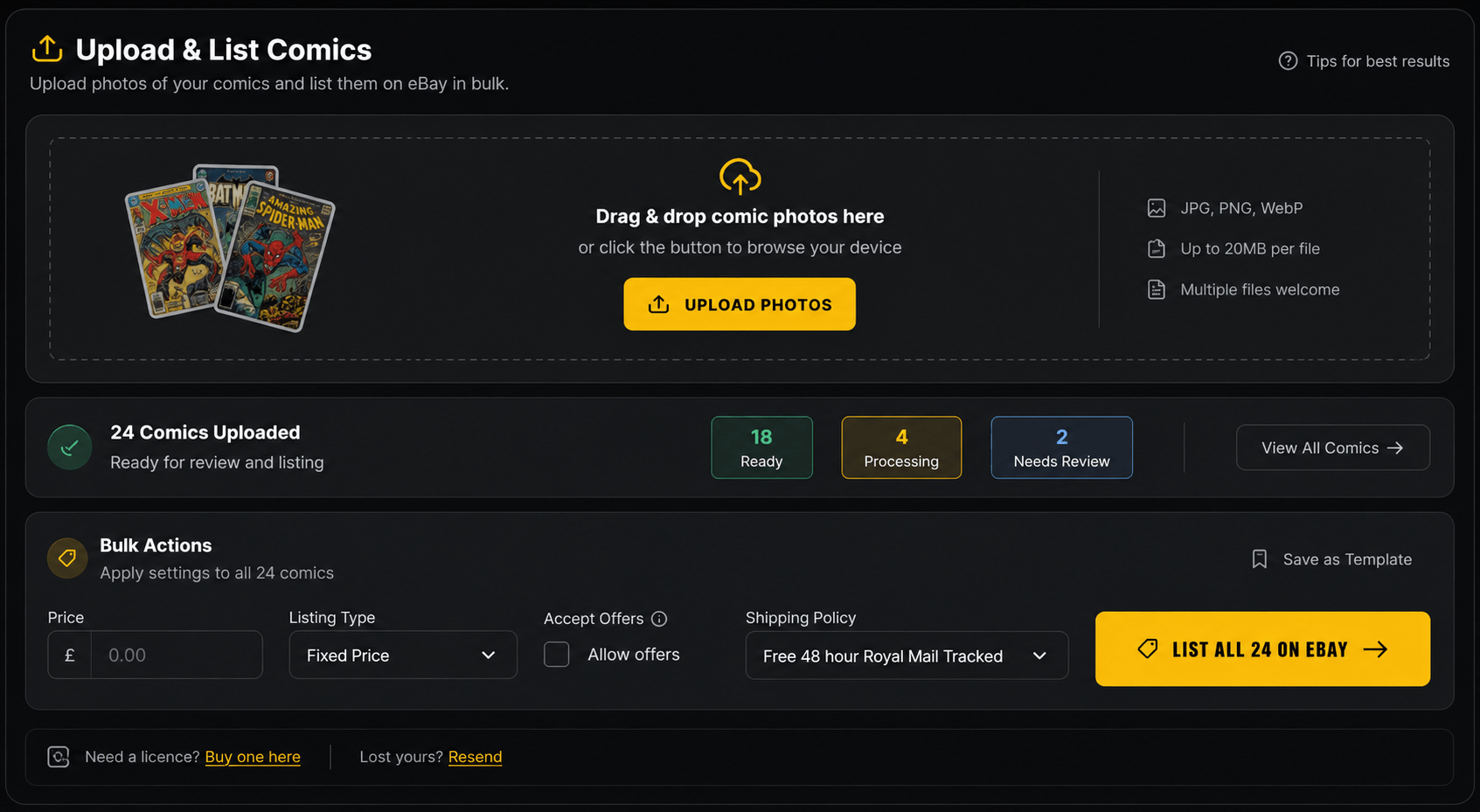 Comicz by Fantasy Road - The easiest and fastest way to bulk list comic books in 2026