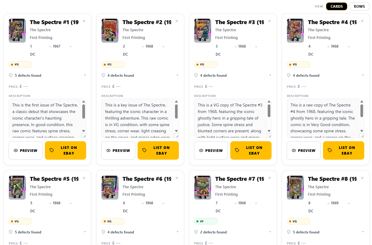 Optimised listings