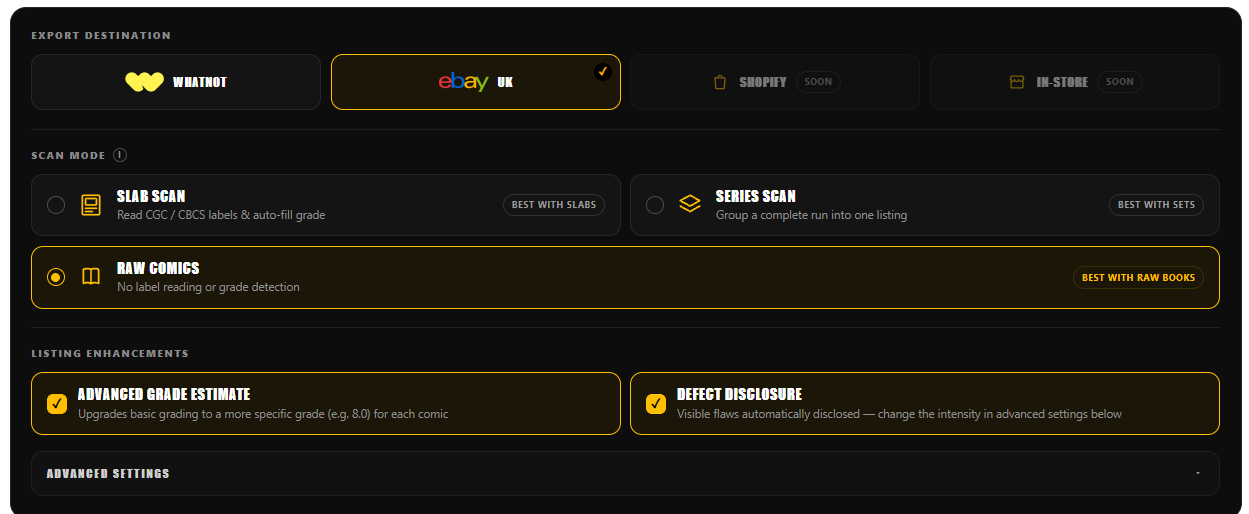 Scan modes