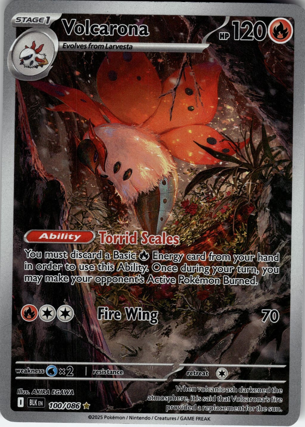 Volcarona Rare Obsidian Flames 100/086 NM