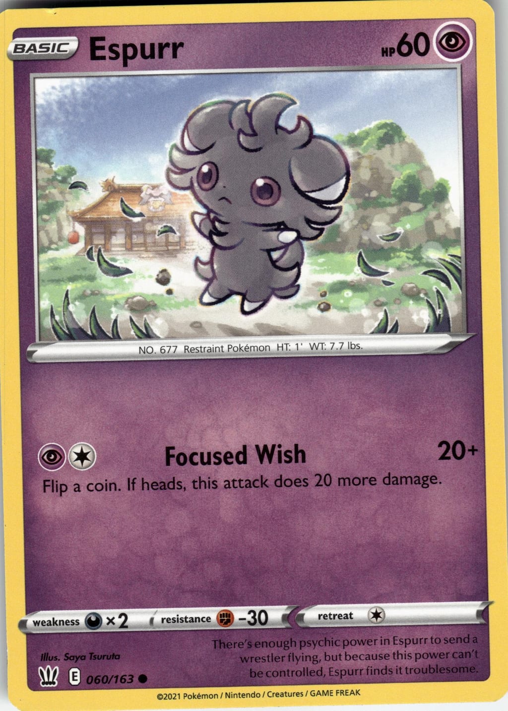 Espurr Common Sword & Shield - Battle Styles 060/163 NM
