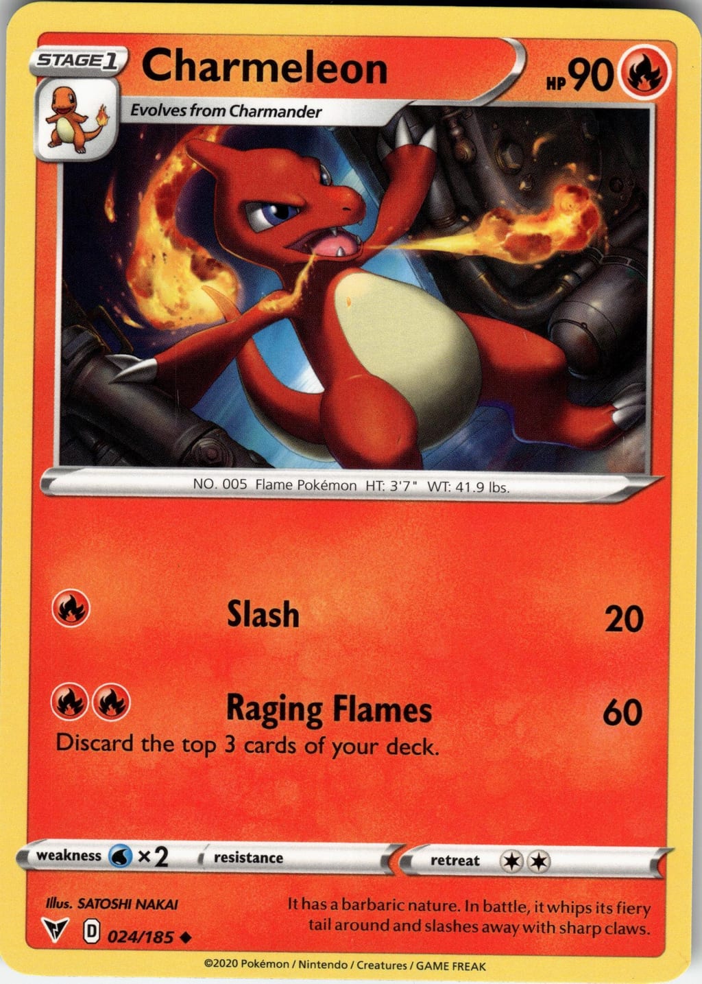Charmeleon Uncommon Sword & Shield - Vivid Voltage 024/185 NM