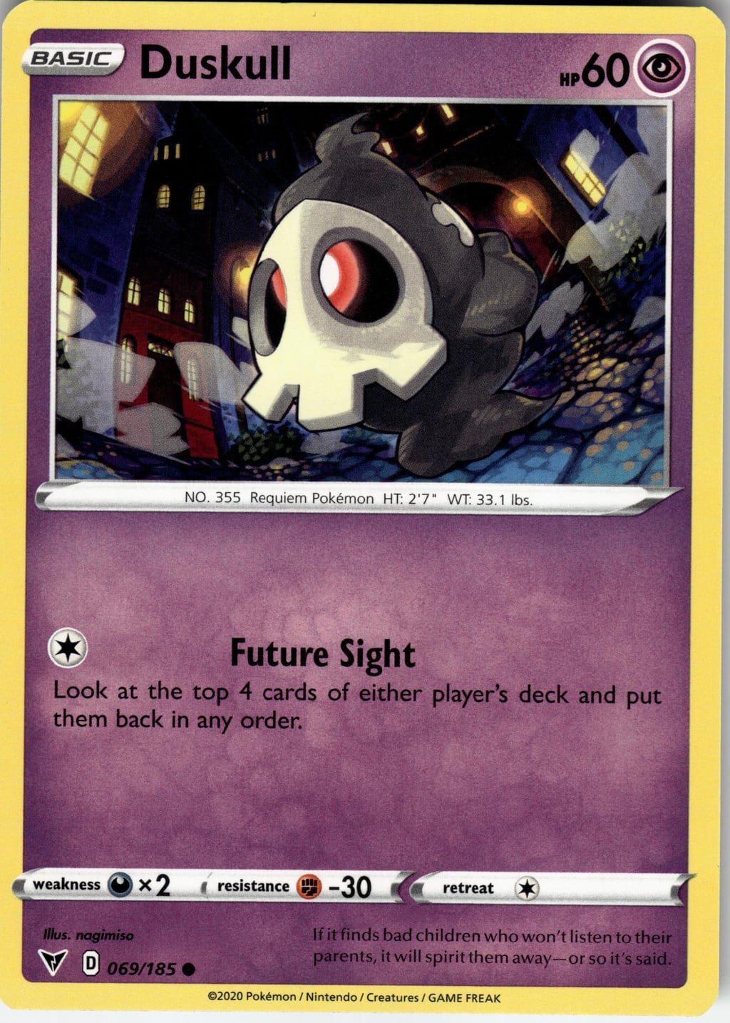 Duskull Common Vivid Voltage 069/185 NM