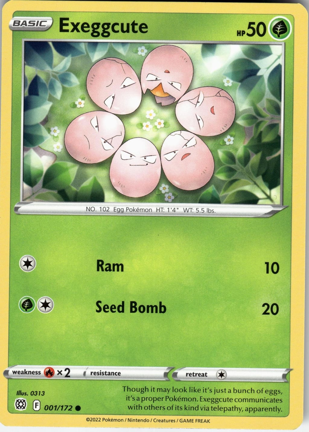 Exeggcute Common Sword & Shield - Silver Tempest 001/172 NM