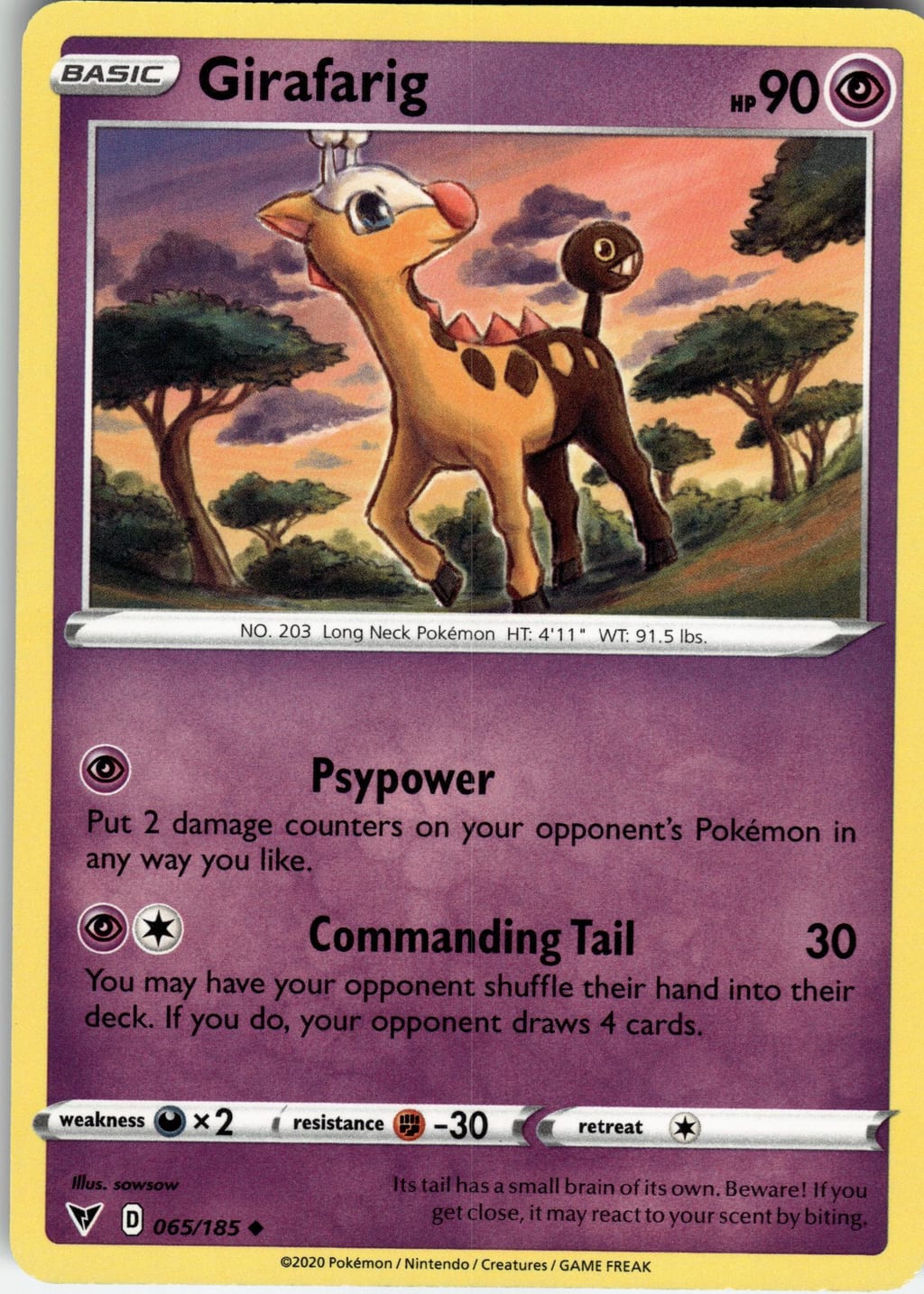 Girafarig Uncommon Vivid Voltage 065/185 NM