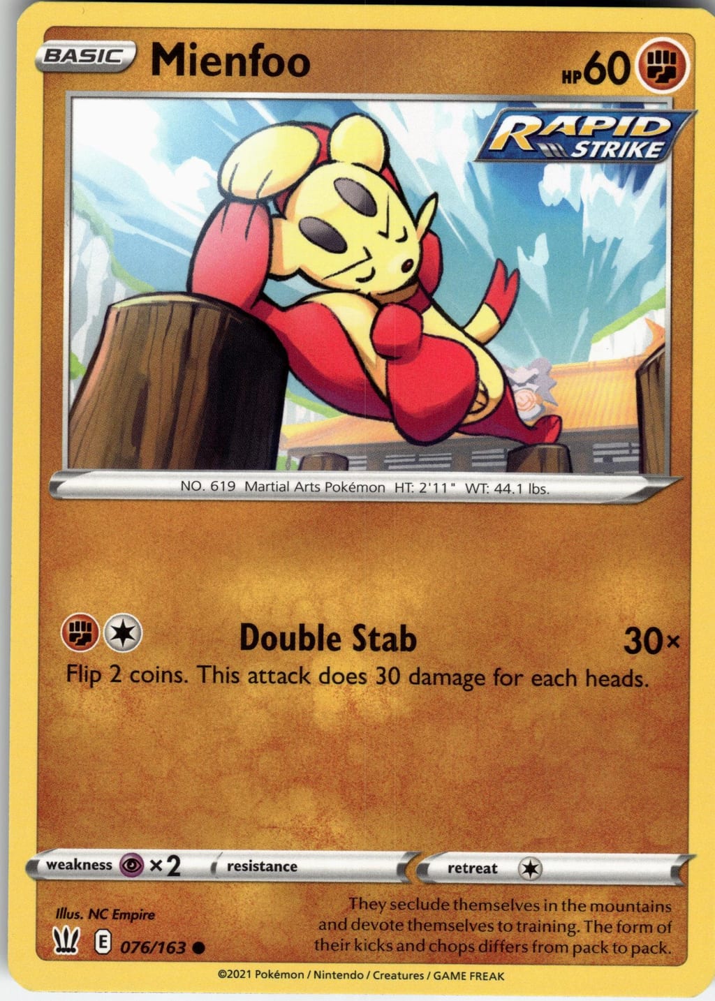 Mienfoo Common Battle Styles 076/163 NM