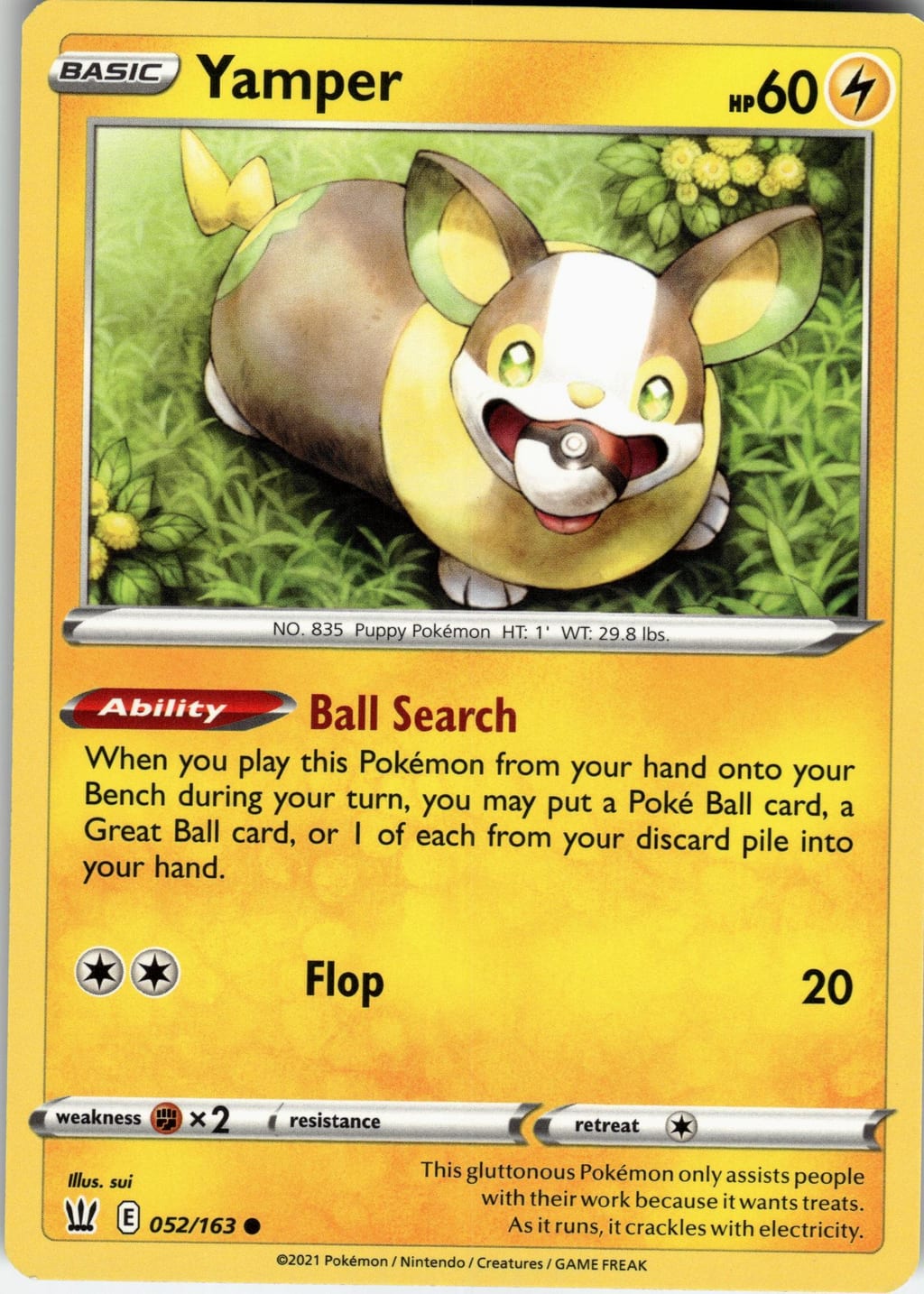 Yamper Common Sword & Shield: Battle Styles 052/163 NM