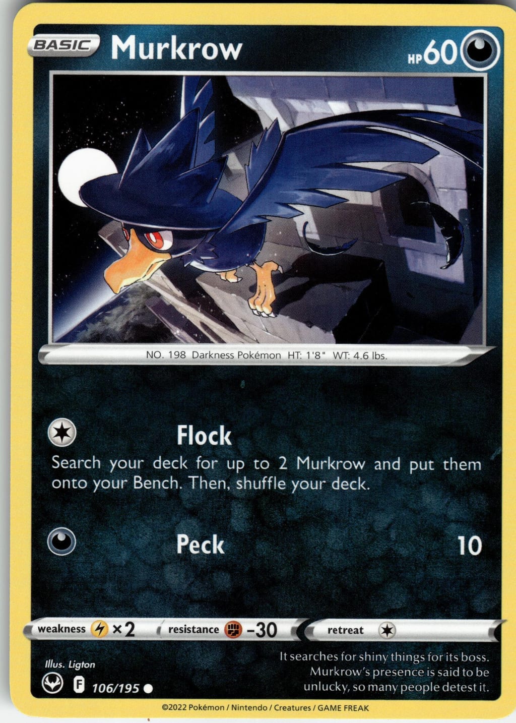 Murkrow Common Silver Tempest 106/195 NM