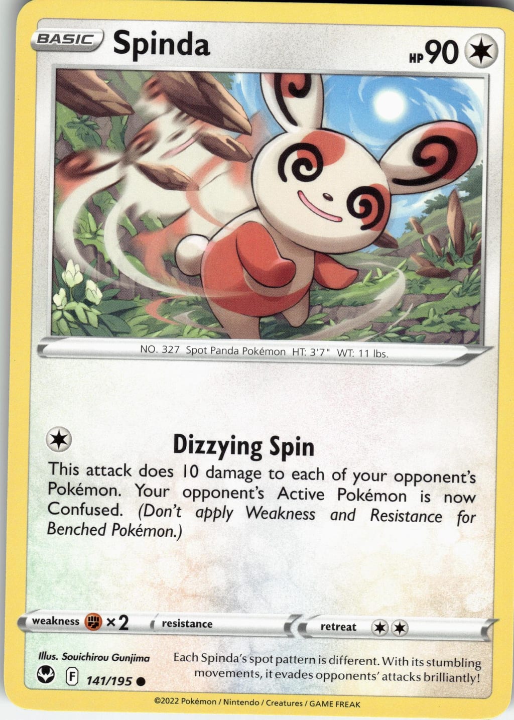 Spinda Common Silver Tempest 141/195 NM