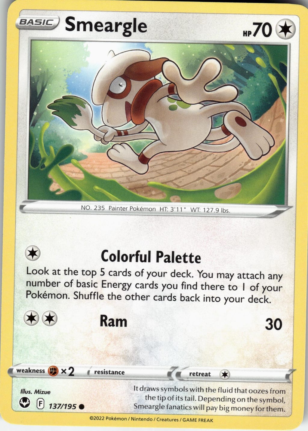 Smeargle Common Silver Tempest 137/195 NM
