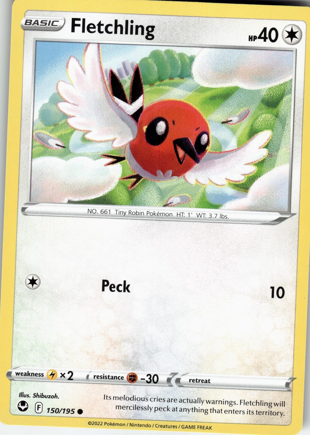 Fletchling Common Sword & Shield 150/195 NM