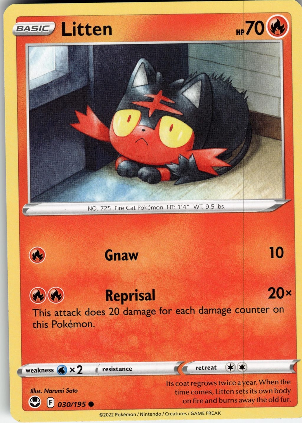 Litten Common Sword & Shield 030/195 NM