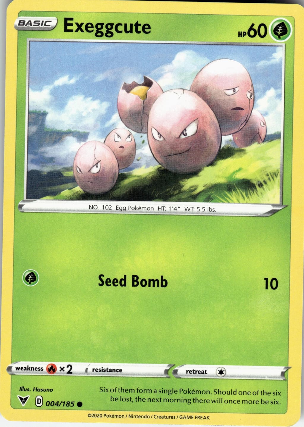 Exeggcute Common Sword & Shield - Rebel Clash 004/185 NM