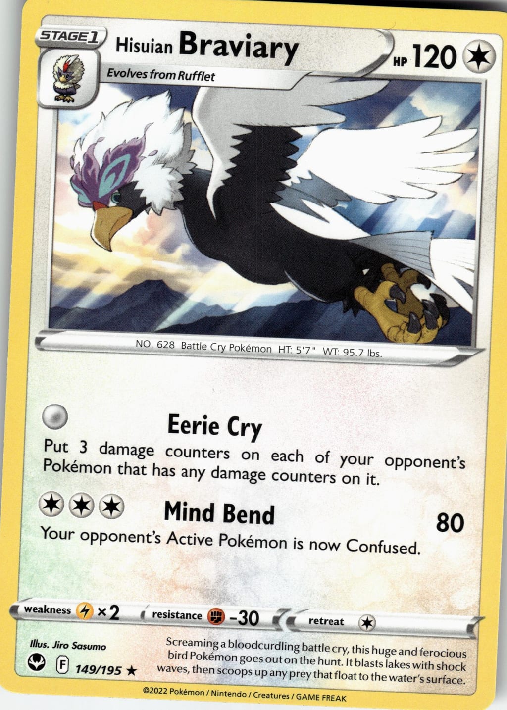 Hisuian Braviary Uncommon Lost Origin 149/195 NM