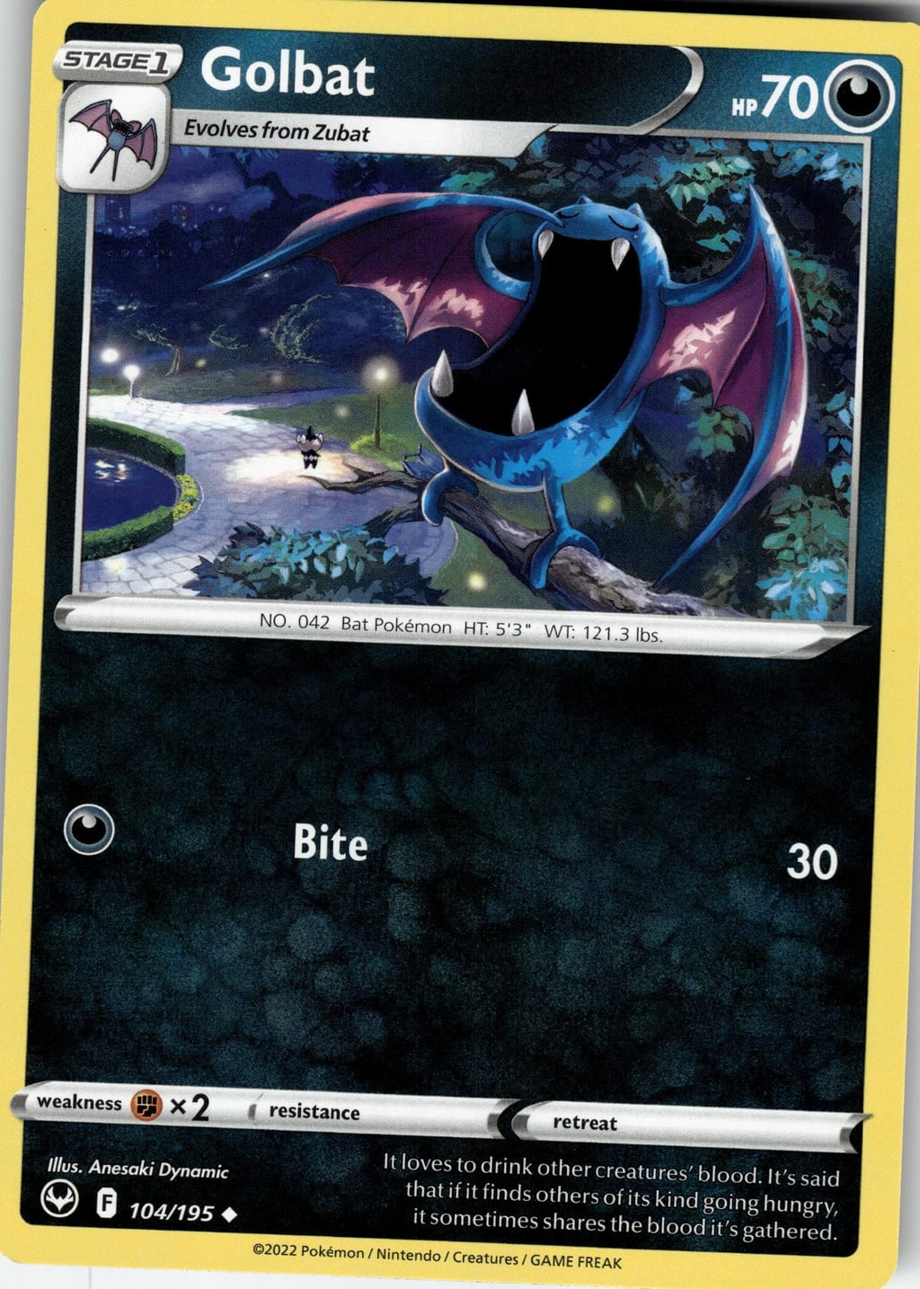 Golbat Common Silver Tempest 104/195 NM