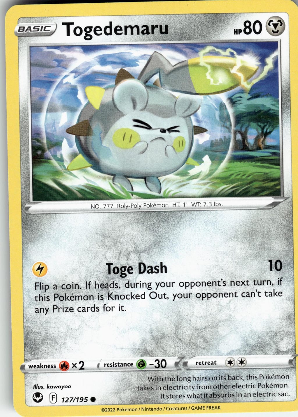 Togedemaru Common Silver Tempest 127/195 NM