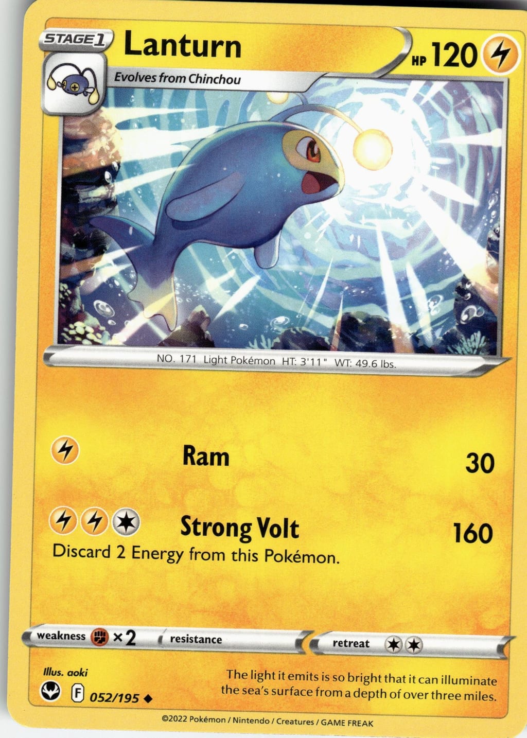 Lanturn Uncommon Sword & Shield: Lost Origin 052/195 NM