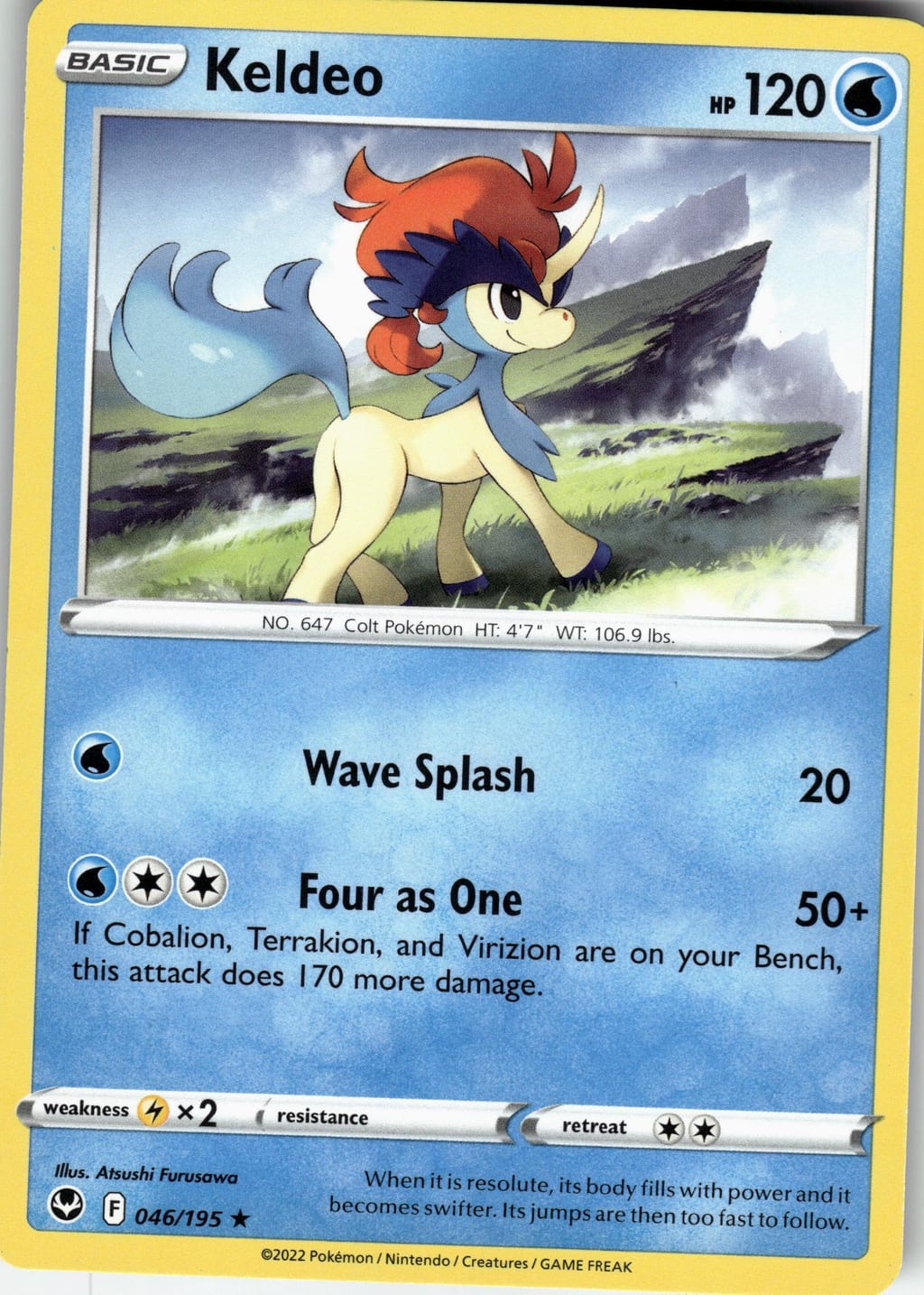 Keldeo Rare Sword & Shield - Silver Tempest 046/195 NM