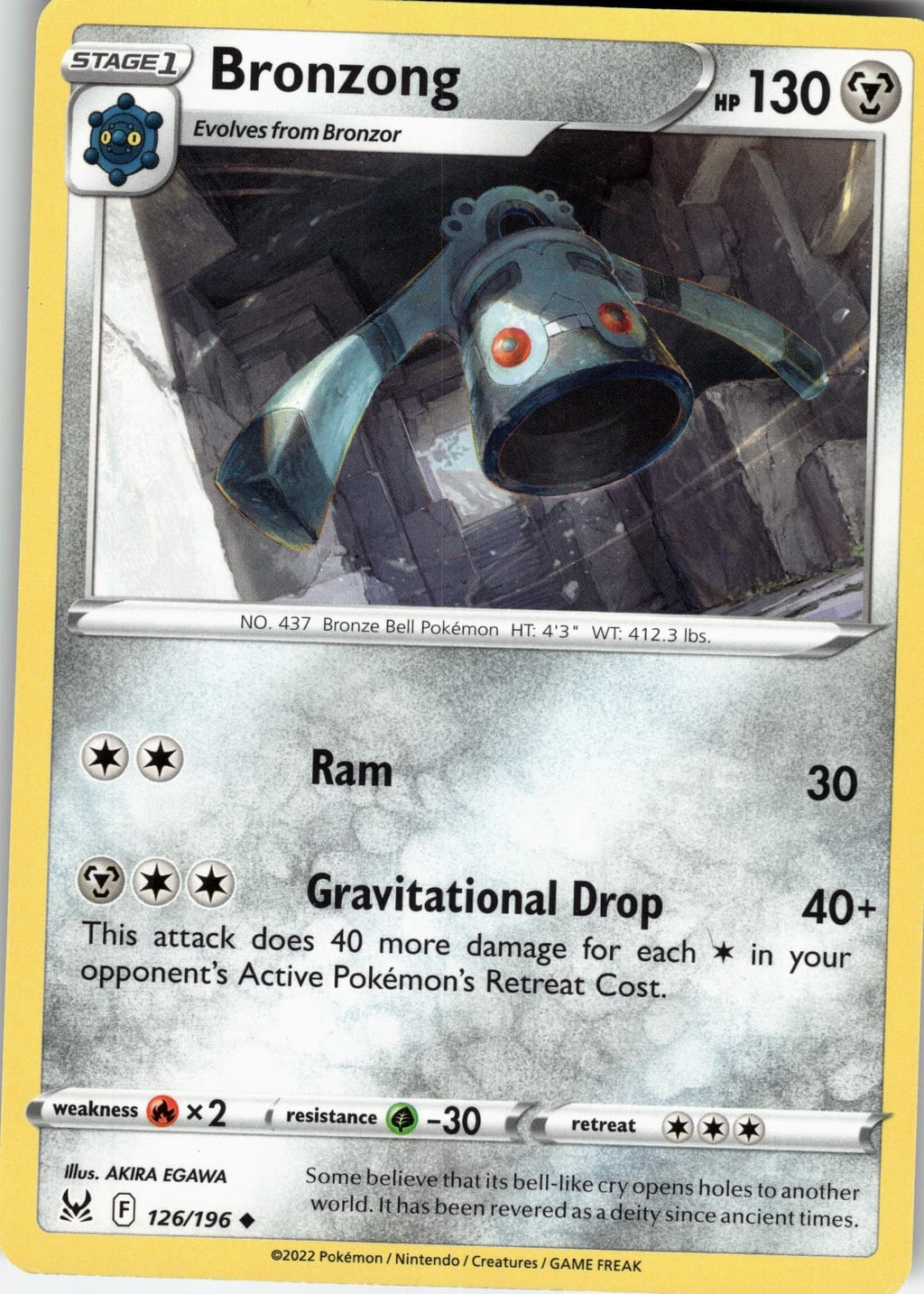Bronzong Uncommon Silver Tempest 126/196 NM