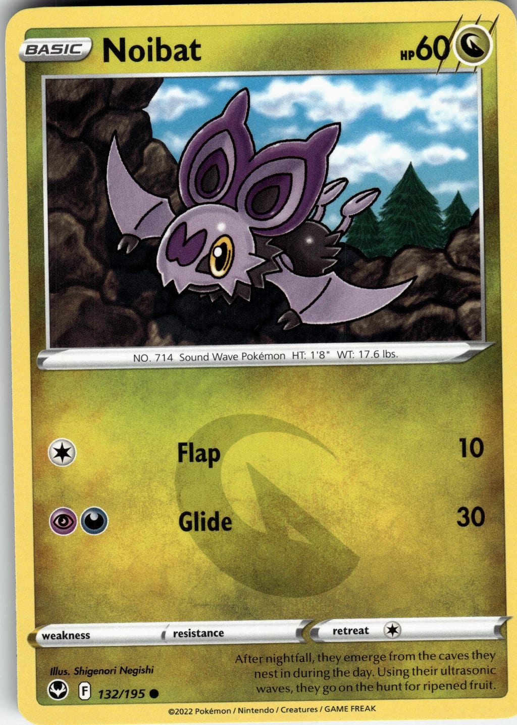 Noibat Common Sword & Shield Silver Tempest 132/195 NM