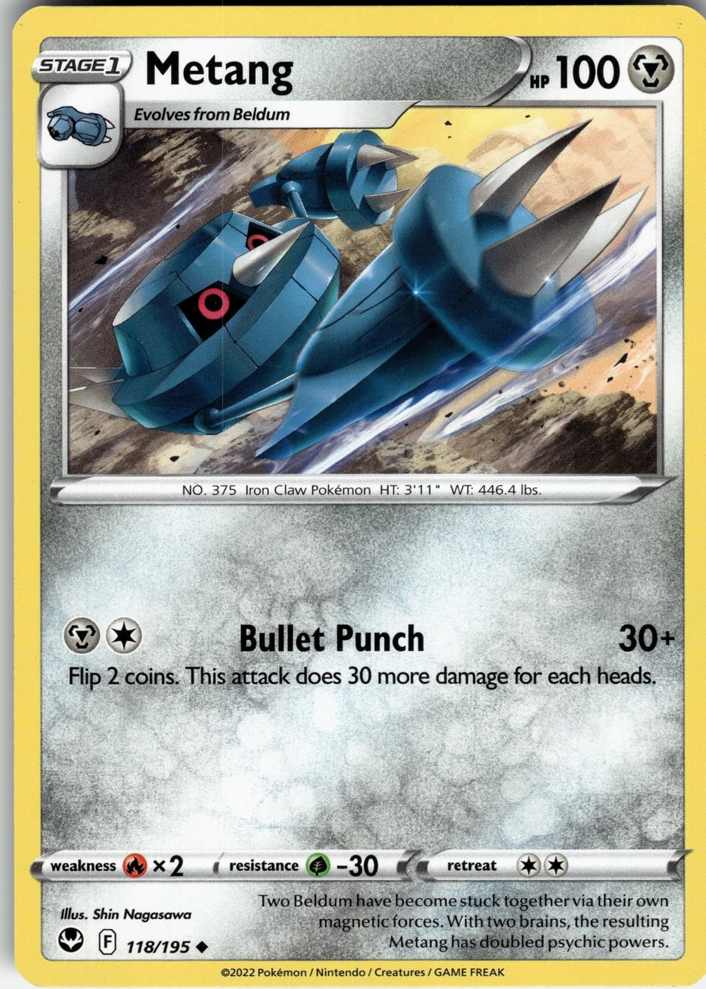 Metang Uncommon Sword & Shield - Silver Tempest 118/195 NM
