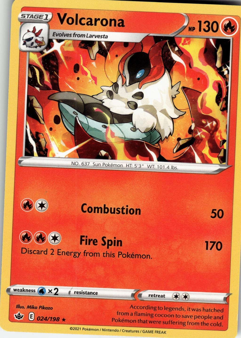 Volcarona Rare Evolving Skies 024/198 NM