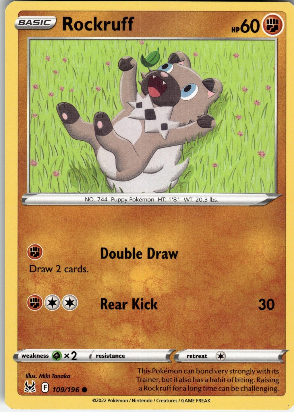 Rockruff Common Silver Tempest 109/196 NM
