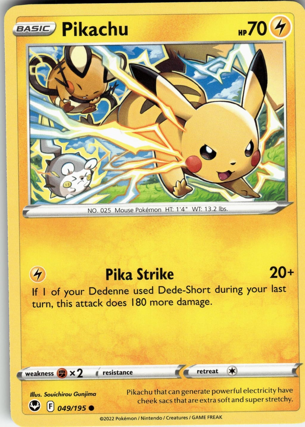 Pikachu Common Sword & Shield Brilliant Stars 049/195 NM