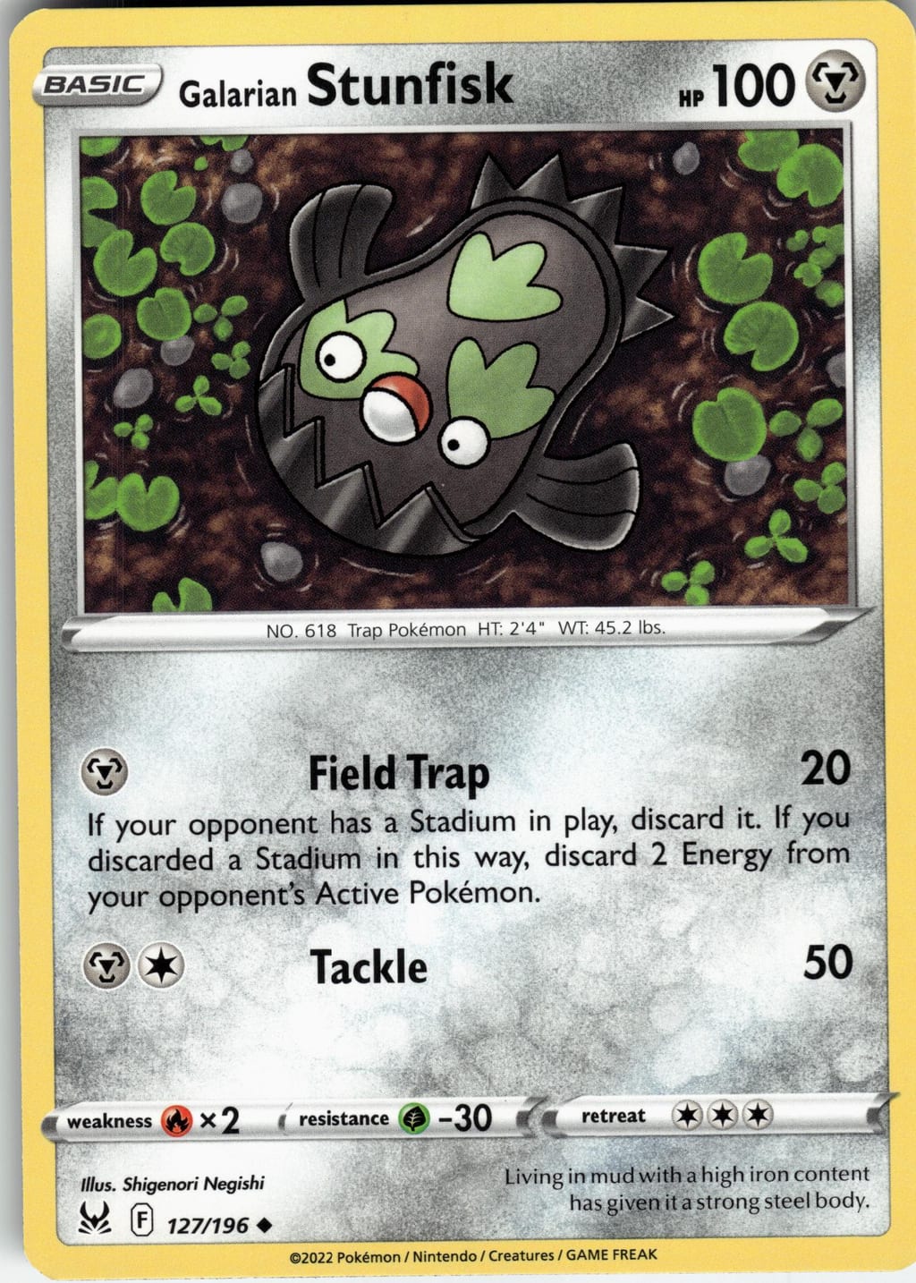 Galarian Stunfisk Uncommon Sword & Shield: Silver Tempest 127/196 NM
