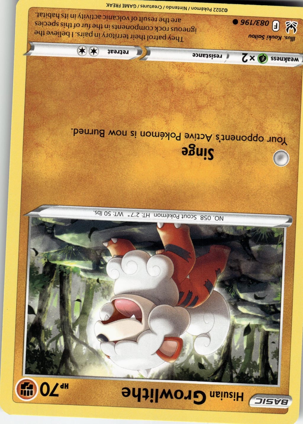 Hisuian Growlithe Common Sword & Shield: Lost Origin 083/196 NM