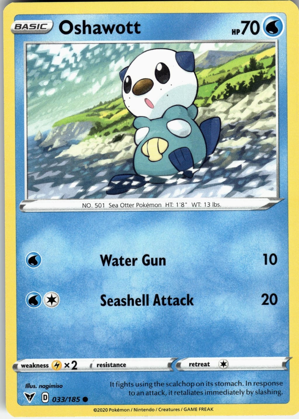 Oshawott Common Vivid Voltage 033/185 NM