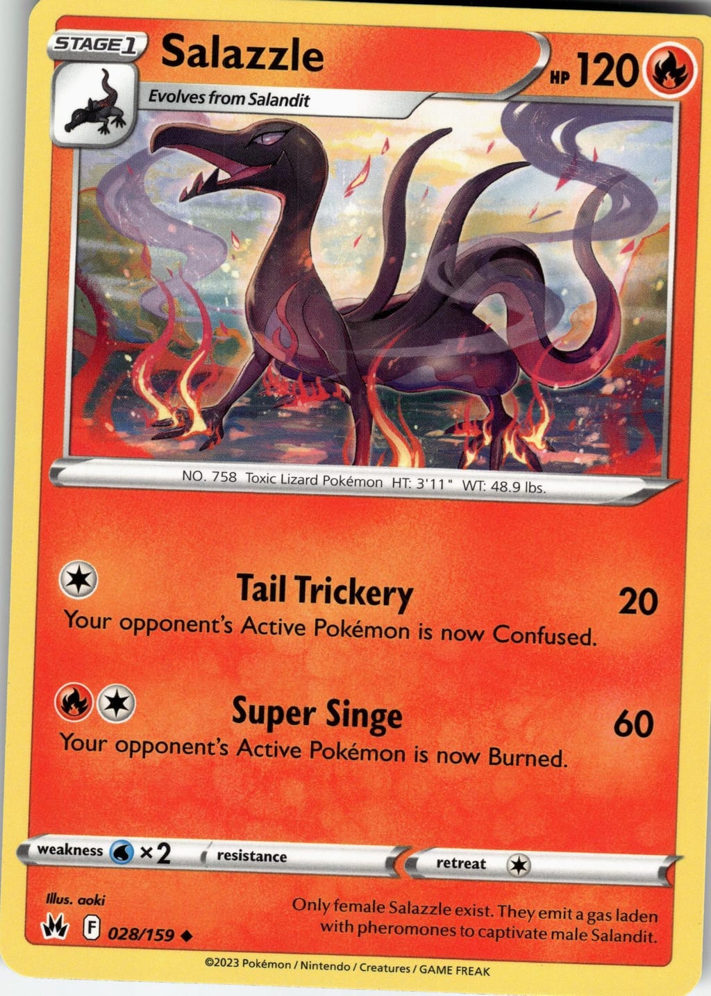 Salazzle Uncommon Paldea Evolved 028/159 NM