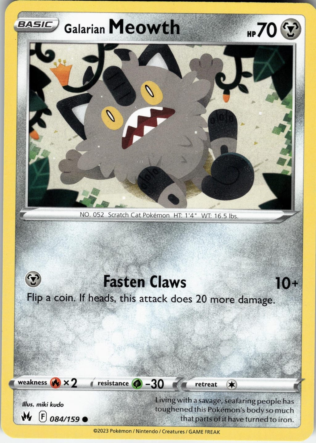 Galarian Meowth Common Obsidian Flames 084/159 NM