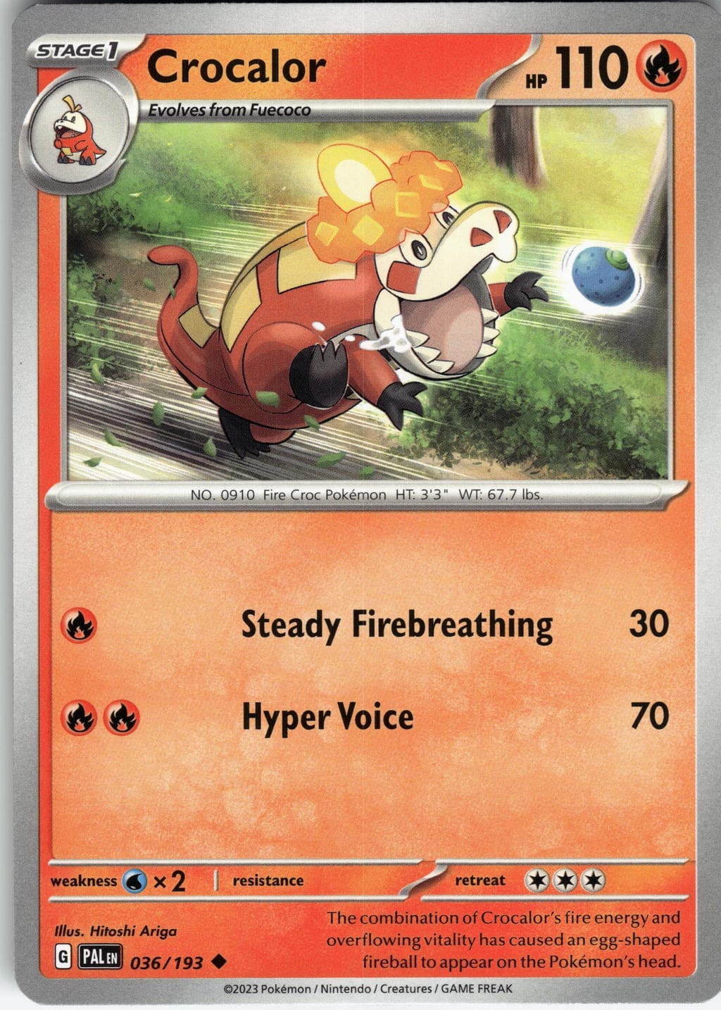 Crocalor Uncommon Paldea Evolved 036/193 NM
